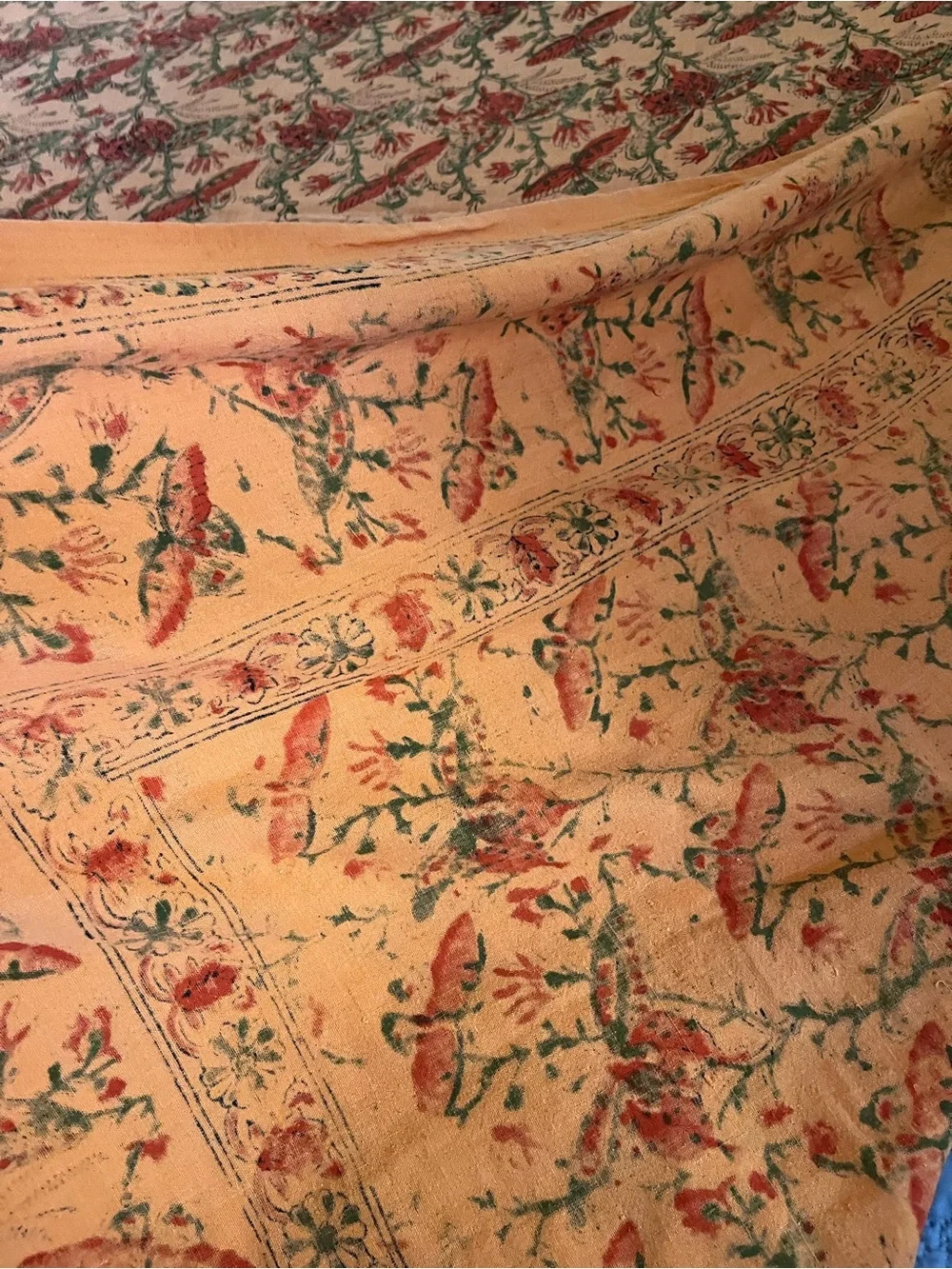 Floral orange butterfly Cotton Bedding Throw / tablecloth - Brand Unspecified